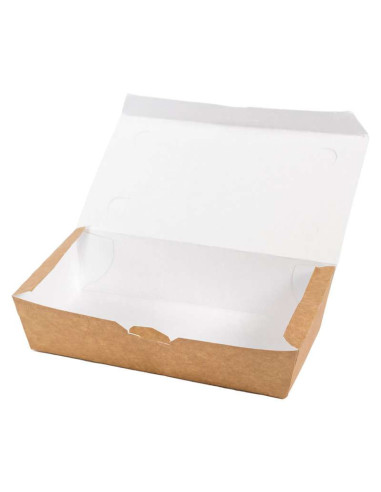 Sausage box w/lid large brown 20x14x5cm 4x100pc/box - 