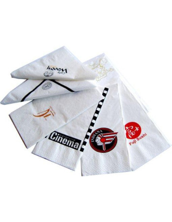 Servietter med tryk 24x24cm 2-lags - Servietter med tryk 24x24cm 2-lags -