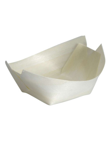 Wooden boat 7x5.5x2.5cm Brown 20x100pc/krt - 