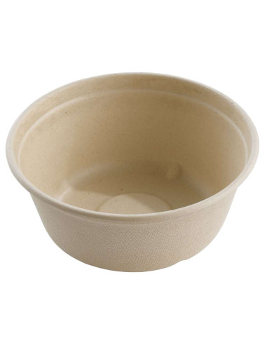 Bowl Bagasse 6cm, Ø15cm 500ml Brown 4x125pc/box - 