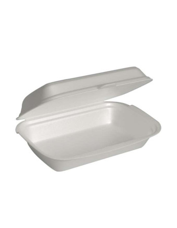 Burgeræske skum 16x24x7,5cm EPS m/hængslet låg aflang 4x125stk/kar - 