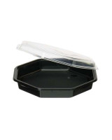 Plastbakke Octaview 1-rums 23x23x5cm 1000ml Sort 190stk/kar - 