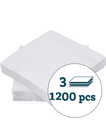 Serviet Art 40x40cm 3-lags 1/4 fold Hvid 1200stk/kar - 