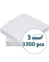 Napkin Art 40x40cm 3-layer 1/4 fold White 1200pc/box - 