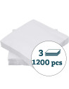 Napkin Art 40x40cm 3-layer 1/4 fold White 1200pc/box - 