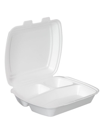 Foam Tray Thermo 3-Room High White 3x100pc/Box - 