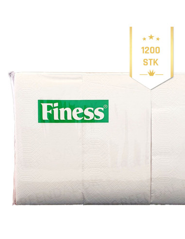 Serviet Finess 33x33cm 2-lags 1/8 fold Hvid 4x300stk/kar - 