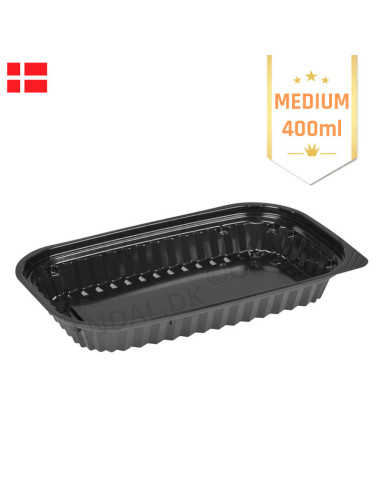 Sushi Bakke Medium (V.Pack) DK Oval Bund/låg Sort 500stk/kar - 