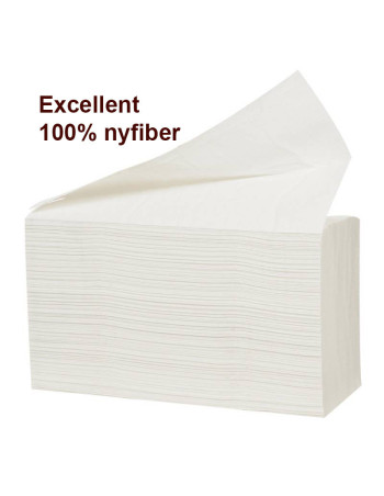 Paper towel (4116) 2-layer Z-fold 24x20.3cm 8cm white 100% nyfiber -  2