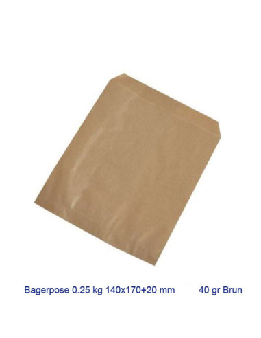 Bagerpose brun 0,25 kg. 1000stk/pak - 