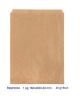 Bagerpose brun 1,0 kg. 1000stk/pak - 