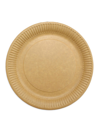 Plate Brown Lunch Cardboard 23cm 8x50pc/box - 