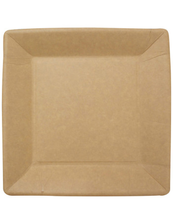 Plate lunch cardboard 23x23cm brown 8x50pc/box - 