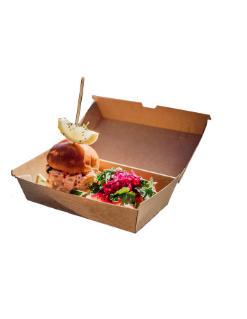 Menu Boks Take-Away Brun 12x18x7,5cm 200stk/kar -  2