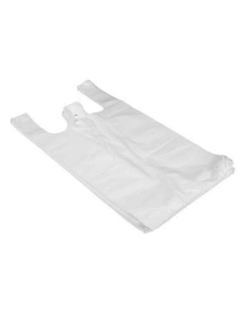 Bærepose T-Shirt plastik hvid 300/75x550mm 1000stk/kar - 