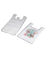 Carrier bag Pizza w/holes HDPE 390/180x580mm White 500pc/box - 