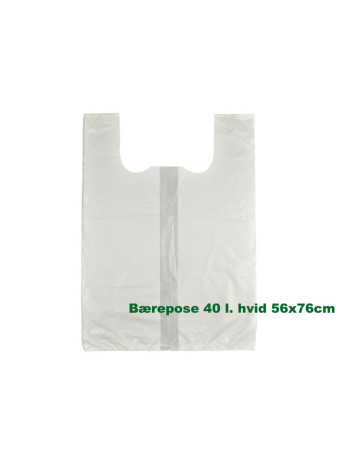 Carrier bag Pizza w/holes HDPE 390/180x580mm White 500pc/box - 