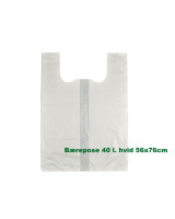 Carrier bag Pizza w/holes HDPE 390/180x580mm White 500pc/box - 