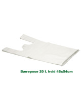 T-shirts Bærepose 20 l hvid HDPE/virgin 46x54cm 1000stk/kar - 