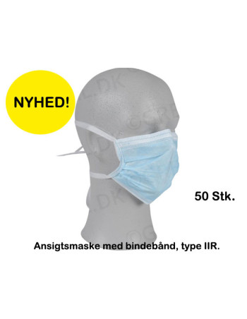 Ansigtsmaske med bindebånd type IIR