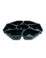 Plastic tray Octaview 1-room 305x315x60mm 1800ml Black 75pc/box - 