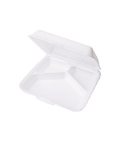 Foam Tray Thermo 3-Room Low White 250pc/Box - 