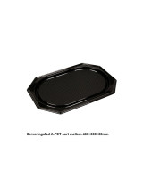 Serving platter Medium plastic black 45x30x3cm 100pc - 