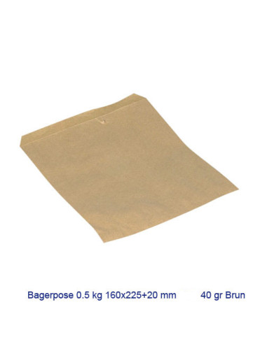 Bagerpose brun 0,50 kg. 1000stk/pak - 