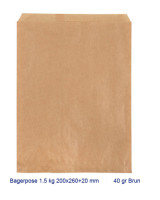 Bagerpose brun 1,5 kg. 1000stk/pak - 