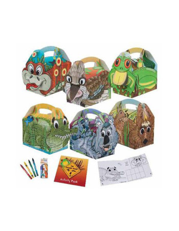 Children\'s menu box Jungle Lion w/ book and crayon 100pc/box - 