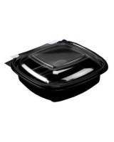 Salad Tray SquarePac w/ hinged lid Black - 