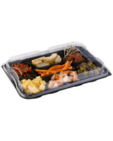 Tapas/dish Tray 7-room w/loose lid 25pc/box - 