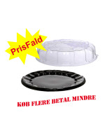 Plastic platter / Party boxes for sushi w/lid Ø40.6cm 50pc/box - 