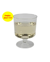 Plastic glass of white wine 15cl m/foot 10pc/pack - 