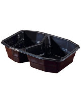 Tray 2-room 400/500ml Black 340pc/box - 