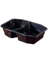 Tray 2-room 400/500ml Black 340pc/box - 