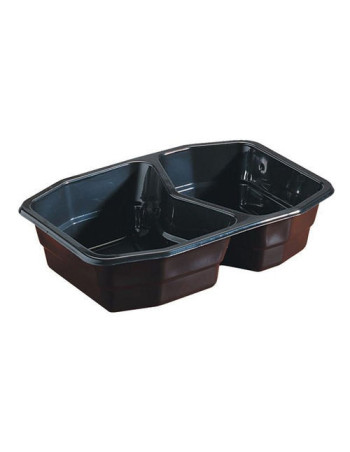 Tray 2-room 400/500ml Black 340pc/box -  2
