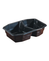 Tray 2-room 400/500ml Black 340pc/box - 