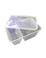 Micro Tray 2-room Transparent 600/400ml 50pc/ps - 