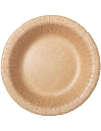 Plate Brown Lunch Cardboard 18cm 8x50pc/box - 