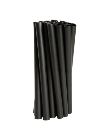 Straws u/crack Black coctail Ø8x12cm 250pc/pack -  2