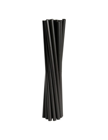 Straws thick u/crack black Ø6x19cm 250pc/pack -  2