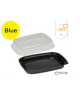 Sushi Bakke Stor (Blue) Oval Bund/låg Sort 500stk/kar 