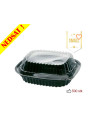 Sushi Tray Small (Blue) Oval Bottom/Lid Black 500pc/box - 