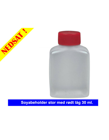Soy bottle 30ml Clear including lid 30x100pc/box -  2