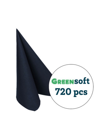 Napkin GreenSoft 40x40cm Airlaid 1/4 fold Black 720pc/box - 