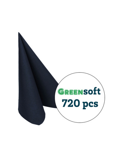 Napkin GreenSoft 40x40cm Airlaid 1/4 fold Black 720pc/box - 