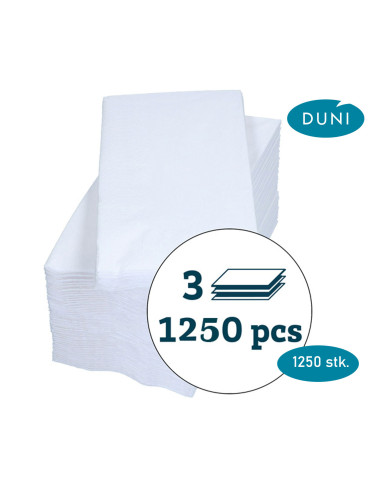 Napkin Duni 40x40cm 3-layer 1/8 fold White 1250pc/box - 