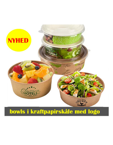 Salatskål Brun Bowle tryk 750ml/1000ml kar