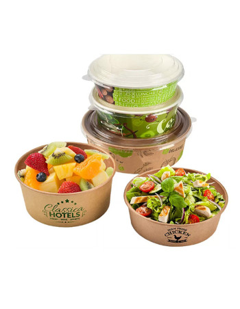 Salatskål Brun Bowle tryk 750ml/1000ml kar 2